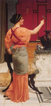 John William Godward Painting - Lesbia with her Sparrow Neoclassicist lady John William Godward